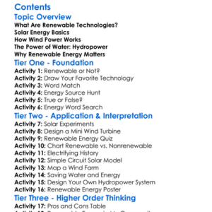 Renewable Technologies Solar Wind Hydro Worksheet Activity Booklet
