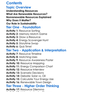 Renewable Vs Nonrenewable Resources Worksheet Activity Booklet