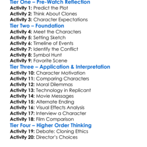 Replicant 2001 Worksheet Activity Booklet