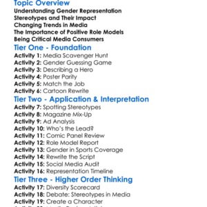 Representation Of Gender In Media Worksheet Activity Booklet
