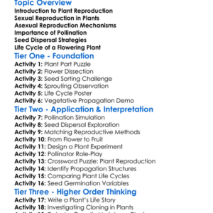 Reproduction In Plants Worksheet Activity Booklet
