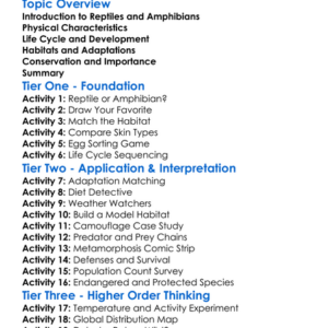 Reptiles And Amphibians Worksheet Activity Booklet