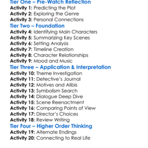 Requiem For Murder 1999 Worksheet Activity Booklet