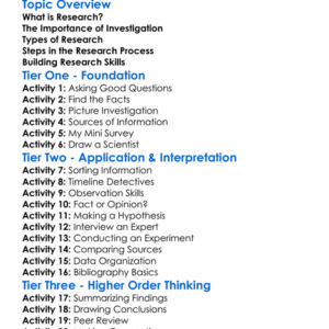 Research And Investigation Worksheet Activity Booklet