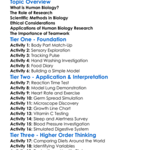 Research In Human Biology Worksheet Activity Booklet
