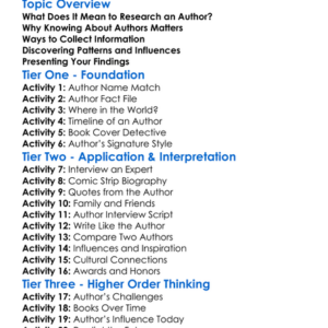 Researching Authors Worksheet Activity Booklet