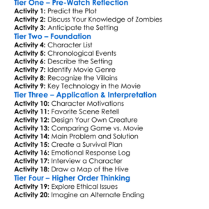 Resident Evil 2002 Worksheet Activity Booklet
