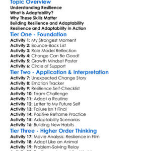 Resilience And Adaptability Worksheet Activity Booklet