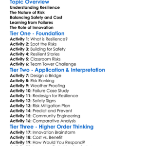 Resilience And Risk In Engineering Worksheet Activity Booklet