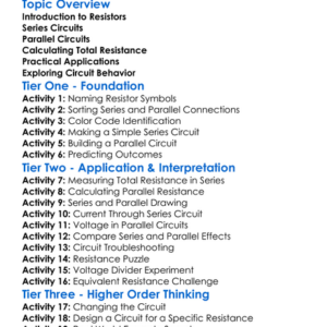 Resistors In Series And Parallel Worksheet Activity Booklet