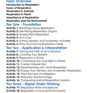 Respiration In Plants And Animals Worksheet Activity Booklet