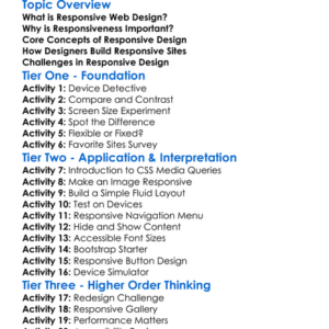 Responsive Web Design Worksheet Activity Booklet
