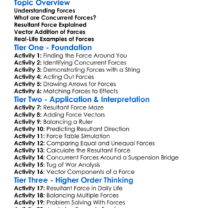 Resultant And Concurrent Forces Worksheet Activity Booklet