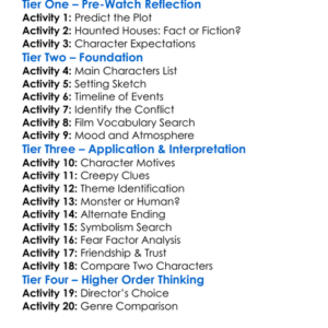 Return To House On Haunted Hill 2007 Worksheet Activity Booklet