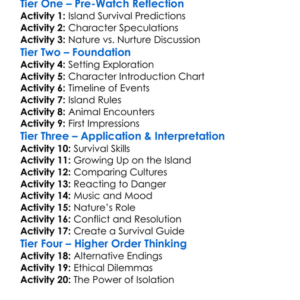 Return To The Blue Lagoon 1991 Worksheet Activity Booklet