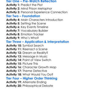 Reveries The Mind Prison 2025 Worksheet Activity Booklet