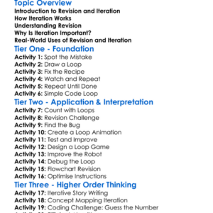 Revision And Iteration Worksheet Activity Booklet
