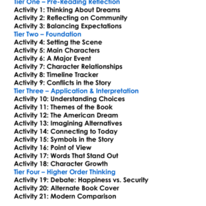 Revolutionary Road Richard Yates Worksheet Activity Booklet