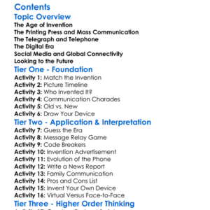 Revolutions In Technology And Communication Worksheet Activity Booklet
