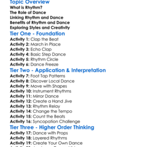 Rhythm And Dance Worksheet Activity Booklet