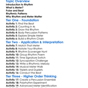 Rhythm And Meter Worksheet Activity Booklet