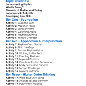 Rhythm And Timing Worksheet Activity Booklet