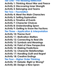 Rhythm Of War Brandon Sanderson Worksheet Activity Booklet