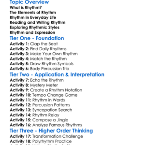 Rhythm Worksheet Activity Booklet