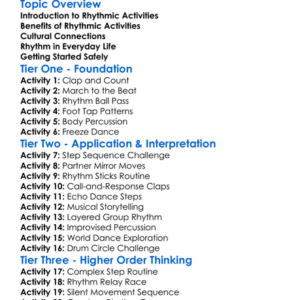 Rhythmic Activities Worksheet Activity Booklet