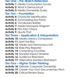 Rich Media Poor Democracy 2003 Worksheet Activity Booklet