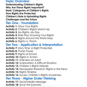 Rights Of Children Worksheet Activity Booklet