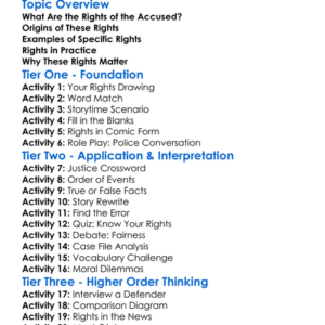 Rights Of The Accused Worksheet Activity Booklet