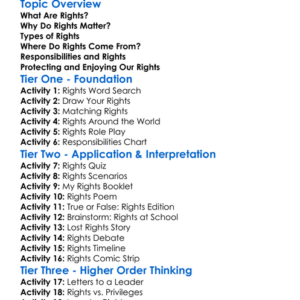 Rights Worksheet Activity Booklet