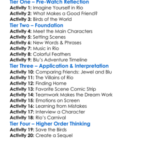 Rio Worksheet Activity Booklet