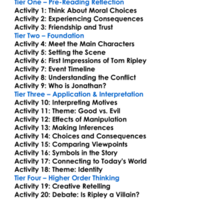 Ripleys Game Patricia Highsmith Worksheet Activity Booklet