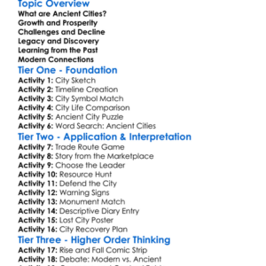 Rise And Fall Of Ancient Cities Worksheet Activity Booklet