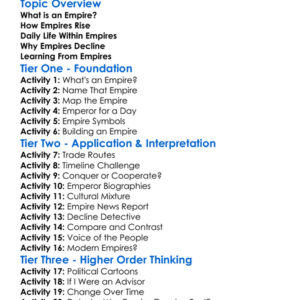 Rise And Fall Of Empires Worksheet Activity Booklet
