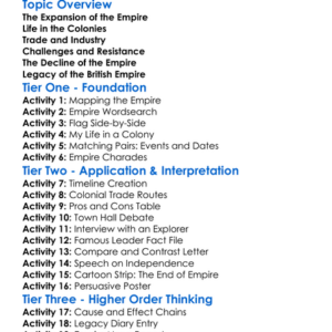 Rise And Fall Of The British Empire Worksheet Activity Booklet