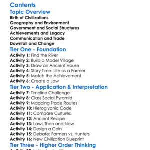 Rise And Structure Of Ancient Civilizations Worksheet Activity Booklet