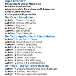 Rise Of China As A World Power Worksheet Activity Booklet