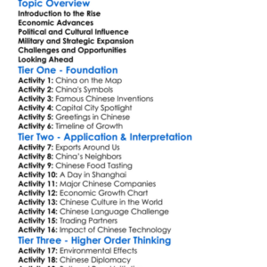 Rise Of China In The Global Order Worksheet Activity Booklet