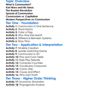 Rise Of Communism Worksheet Activity Booklet