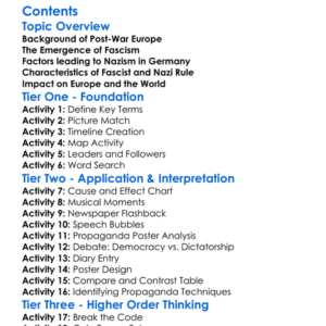 Rise Of Fascism And Nazism In Europe Worksheet Activity Booklet