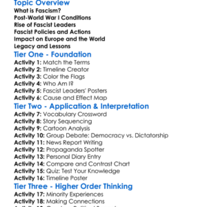 Rise Of Fascism In Europe Worksheet Activity Booklet