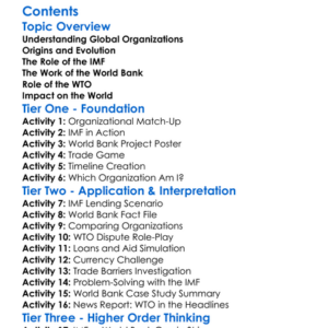 Rise Of Global Organizations Imf World Bank Wto Worksheet Activity Booklet