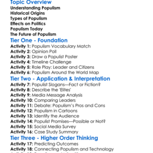 Rise Of Populism Worksheet Activity Booklet