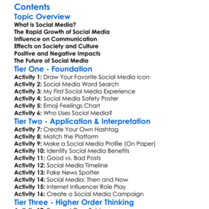 Rise Of Social Media And Its Influence Worksheet Activity Booklet