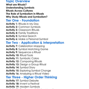 Ritual And Symbolism Worksheet Activity Booklet