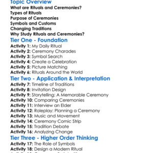 Rituals And Ceremonies Worksheet Activity Booklet