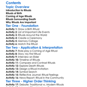 Rituals Of Birth Coming Of Age And Death Worksheet Activity Booklet